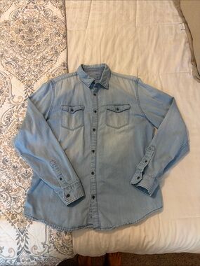 Calvin Klein Jeans Light Blue Denim Button-Down Shirt
